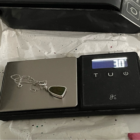 14k Ammolite and Diamond White Gold Pendant Necklace - Picture 16 of 17